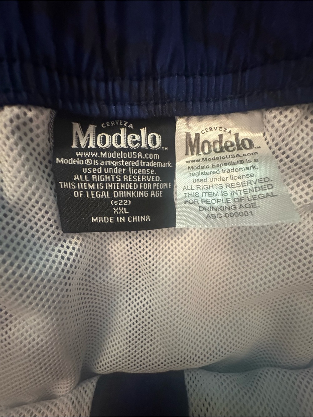 Modelo Navy Swim Board Shorts with White Logo - Picture 2 of 5